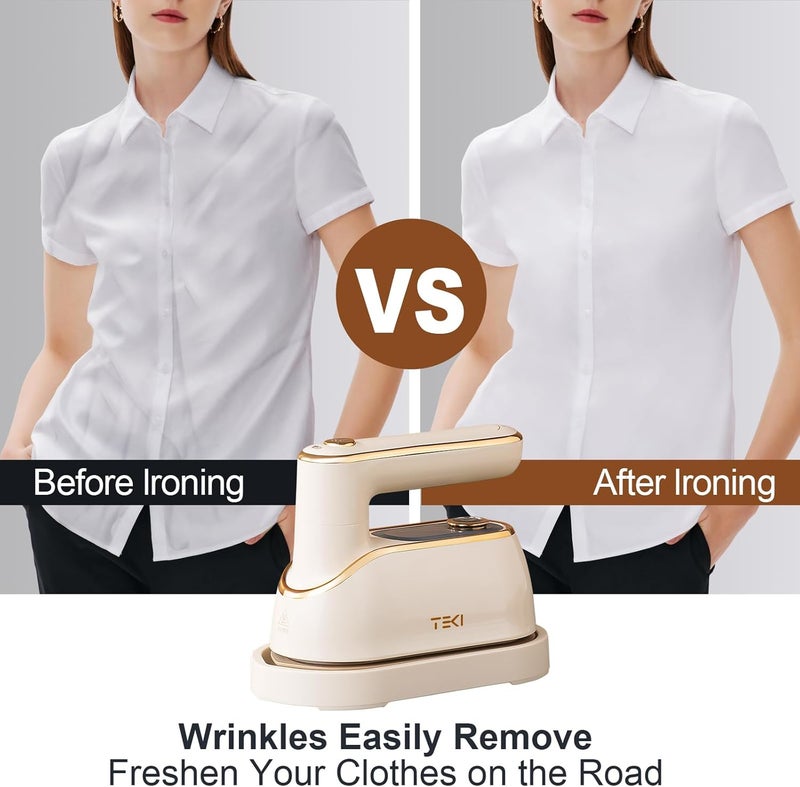 TEKI Travel Steamer for Clothes Portable Rotary Garment Iron 1200W Small Travel Steam Iron for Home, Dorm, College, 150ml Water Tank, Foldable Wrinkle Remover 120V, 1 Piece - Image 4